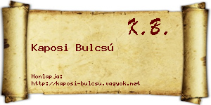 Kaposi Bulcsú névjegykártya